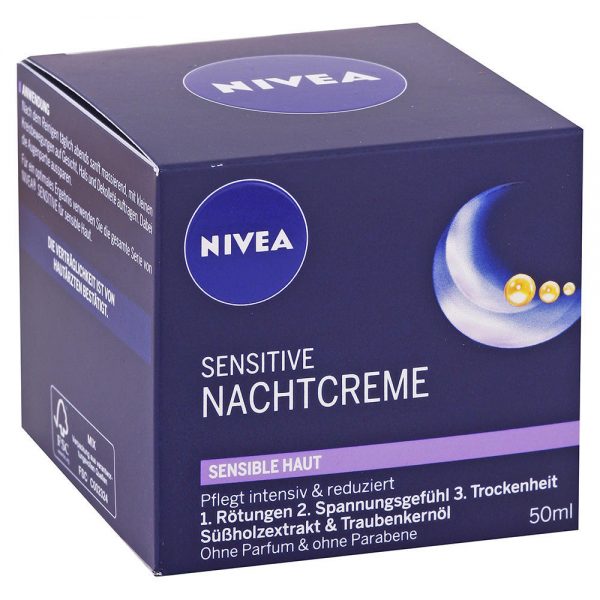 Nivea - Nočný krém pre citlivú pleť Sensitive 50ml